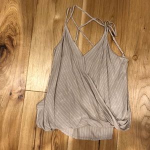 Tan striped tank top